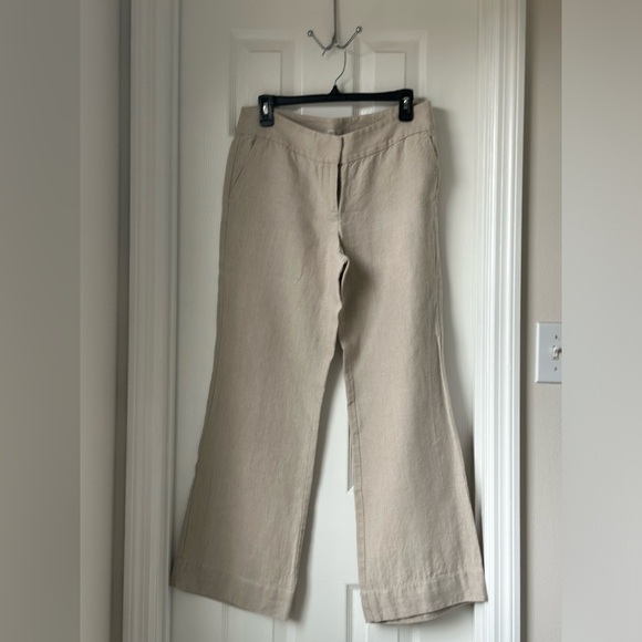 LOFT Women's Cream Wide Leg Pants - Picture 2 of 4